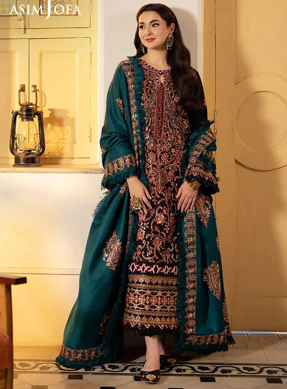 Pashmina By Asim Jofa Embroidered Self Twill 3 Piece Unstitched Suit AJ24PW AJKI-06