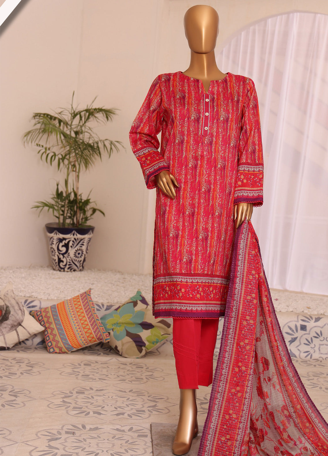 Platinum By HZ Textile Printed Lawn 3 Piece Unstitched Suit HZ25PDP PPC-189