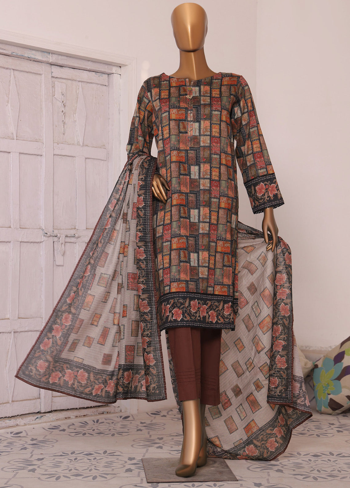 Platinum By HZ Textile Printed Lawn 3 Piece Unstitched Suit HZ25PDP PPC-191
