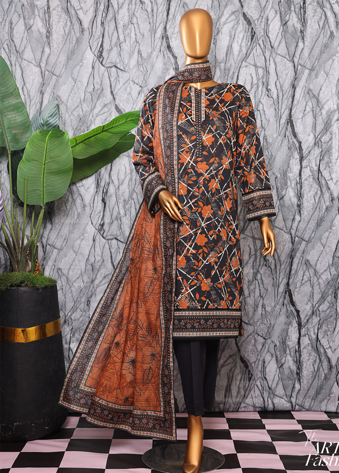 Platinum By HZ Textiles Digital Printed Lawn 3 Piece Unstitched Suit HZ25DPLV3 PPC-601