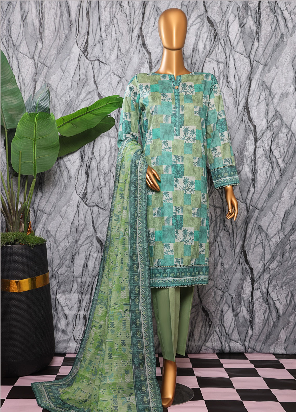 Platinum By HZ Textiles Digital Printed Lawn 3 Piece Unstitched Suit HZ25DPLV3 PPC-604