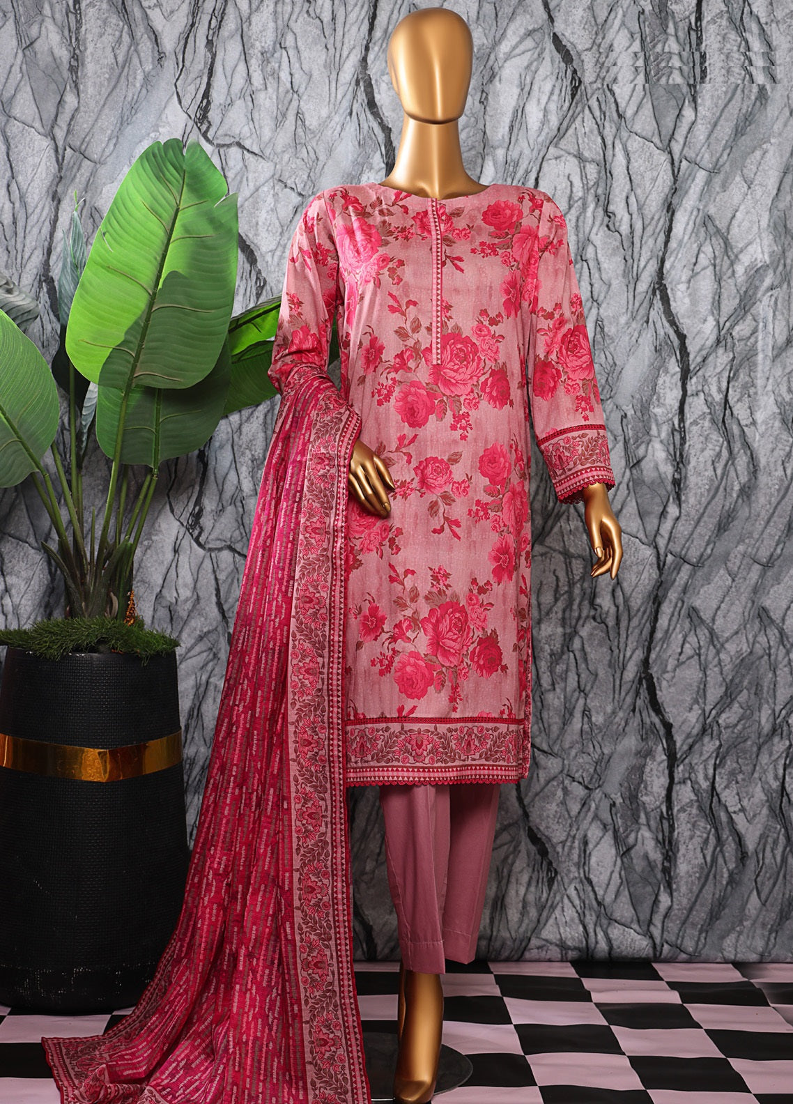 Platinum By HZ Textiles Digital Printed Lawn 3 Piece Unstitched Suit HZ25DPLV3 PPC-605