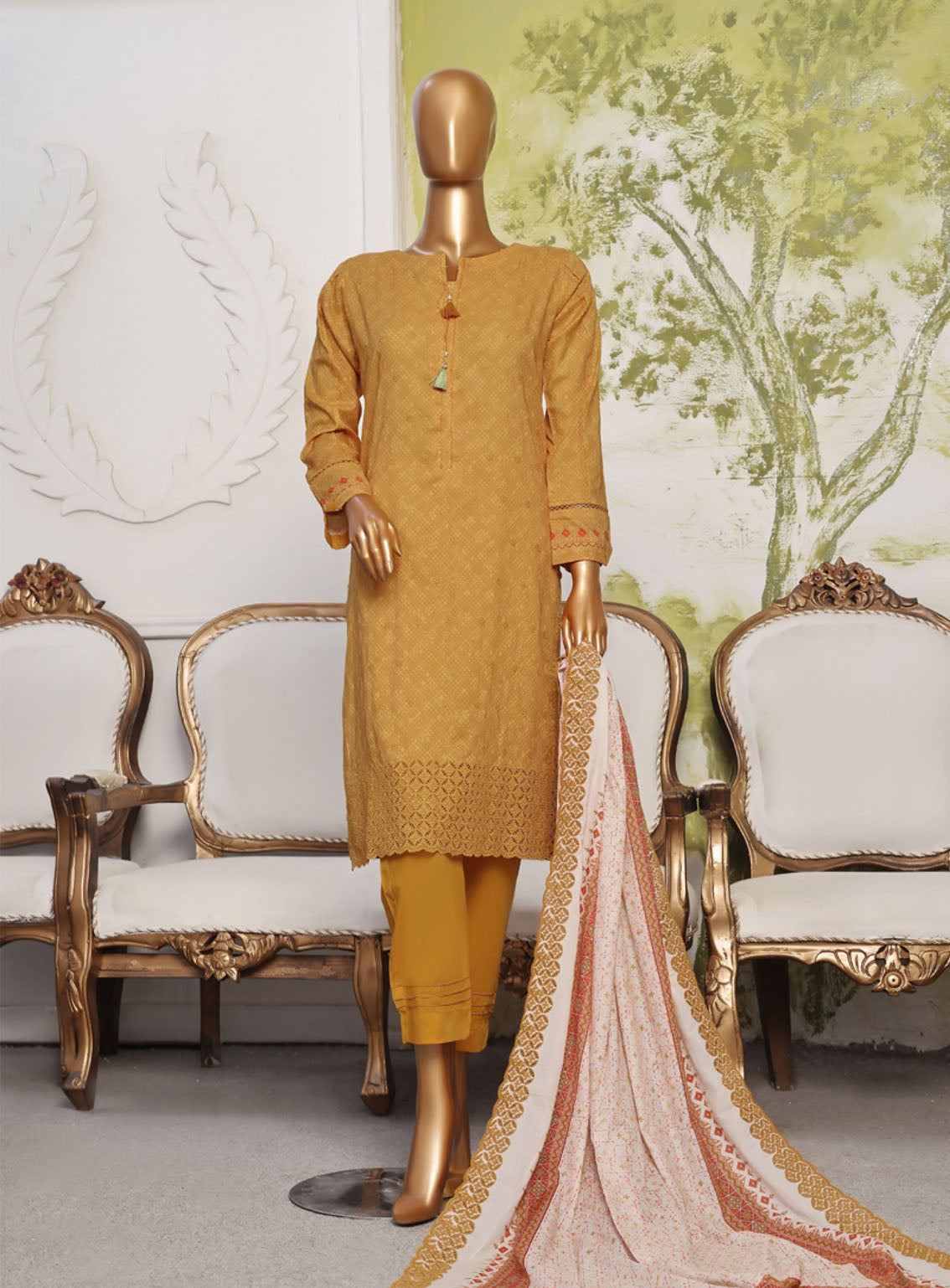 Printkari By HZ Textile Embroidered Lawn 3 Piece Stitched Suit - HZ24PED PCL-405