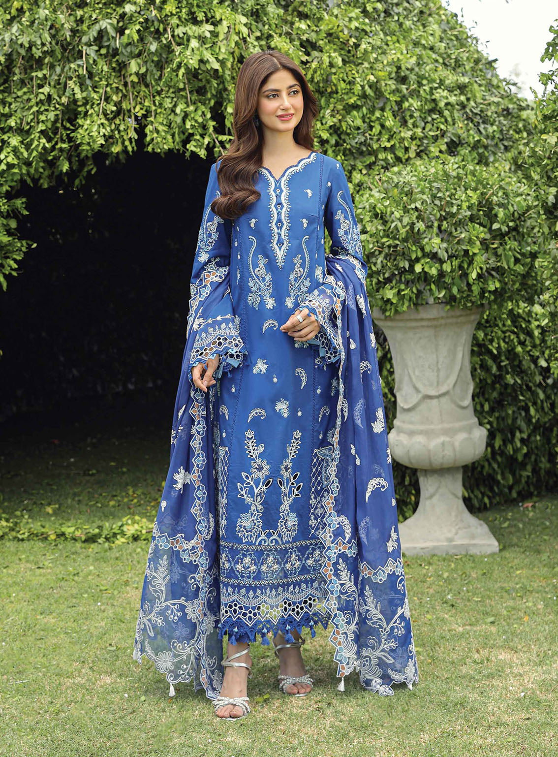 Qalamkar Festive Embroidered Lawn 3 Piece Unstitched Suit QLM24F PS-08 FARHEEN