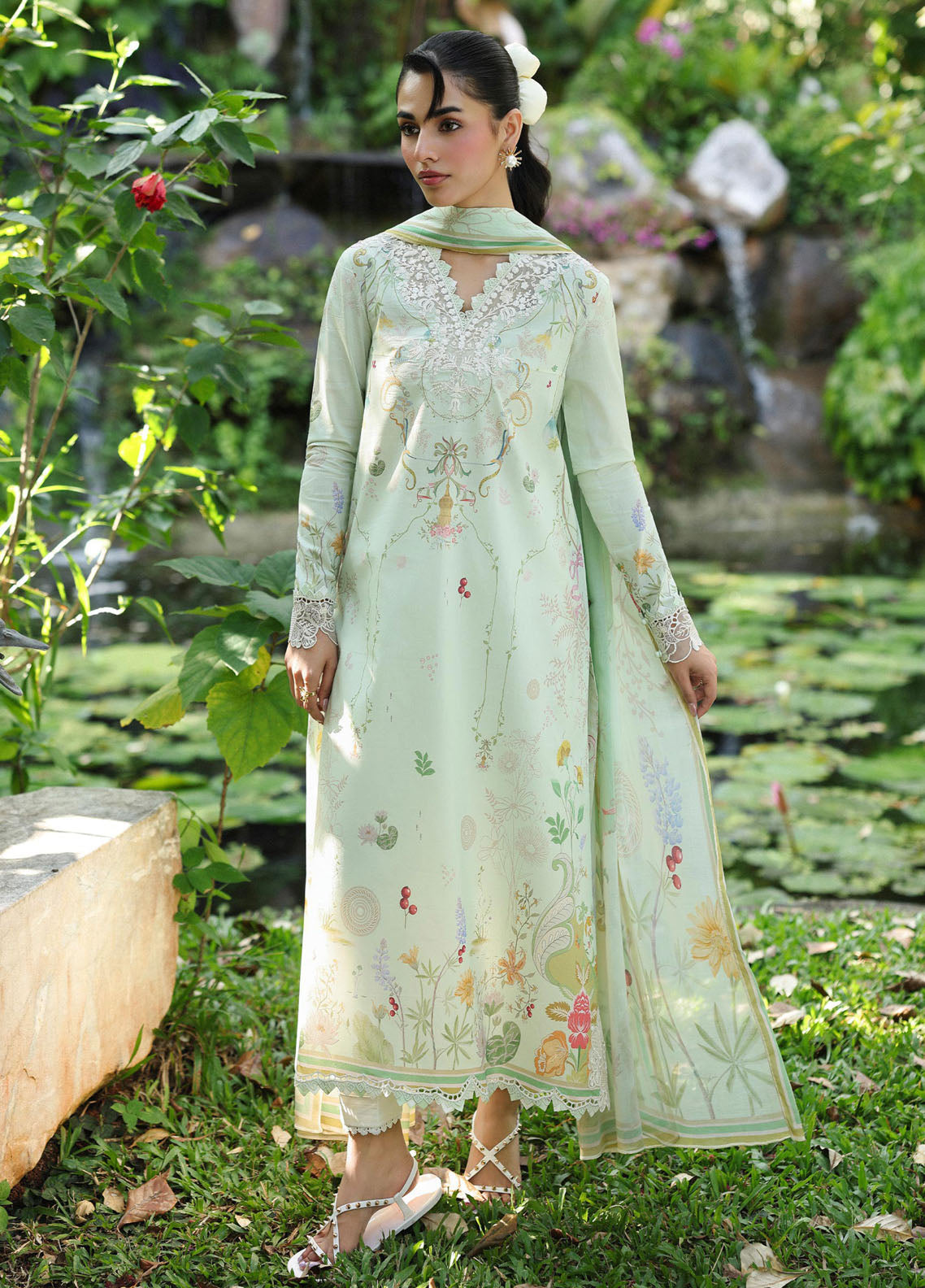 QPrints By Qalamkar Embroidered Lawn 3 Piece Unstitched Suit QLM26QP D-AX-01-A NEVE
