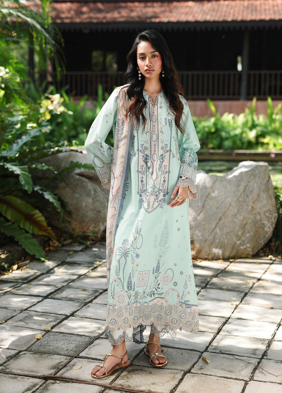 QPrints By Qalamkar Embroidered Lawn 3 Piece Unstitched Suit QLM26QP D-AX-04-A SLONA