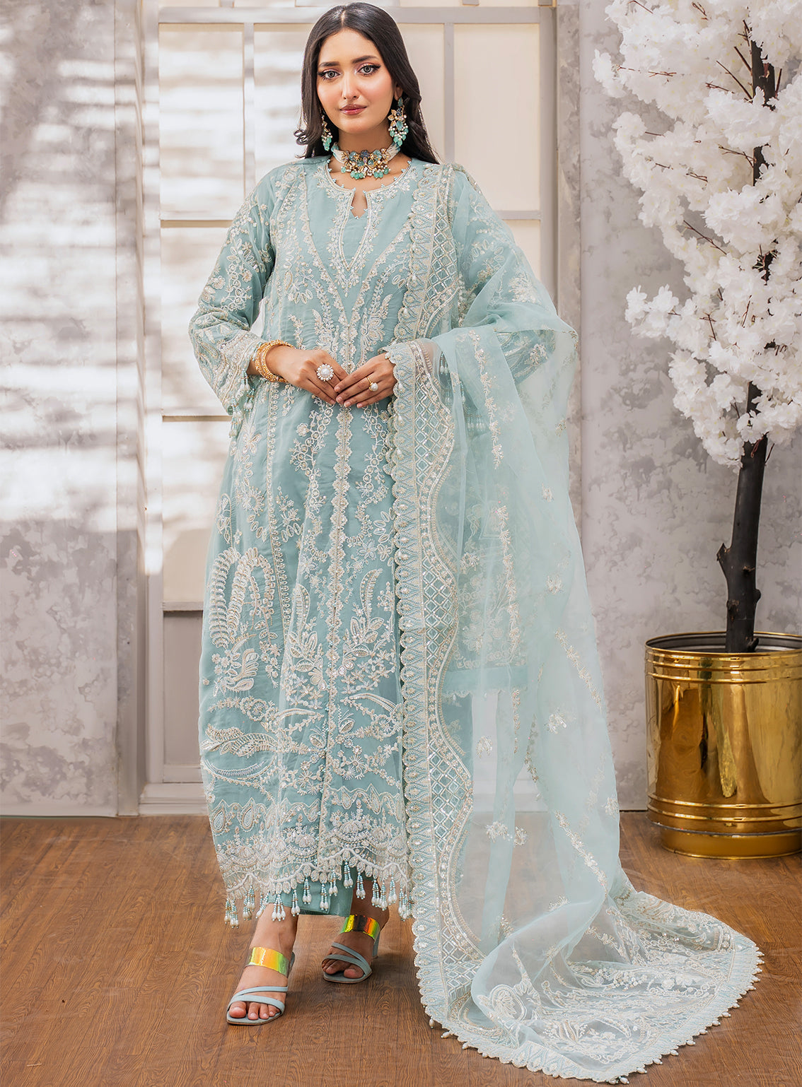 Raad Luxury Formal Embroidered Organza 3 Piece Stitched Suit RD26LF RA-35 MGR NAZAR ISHQ
