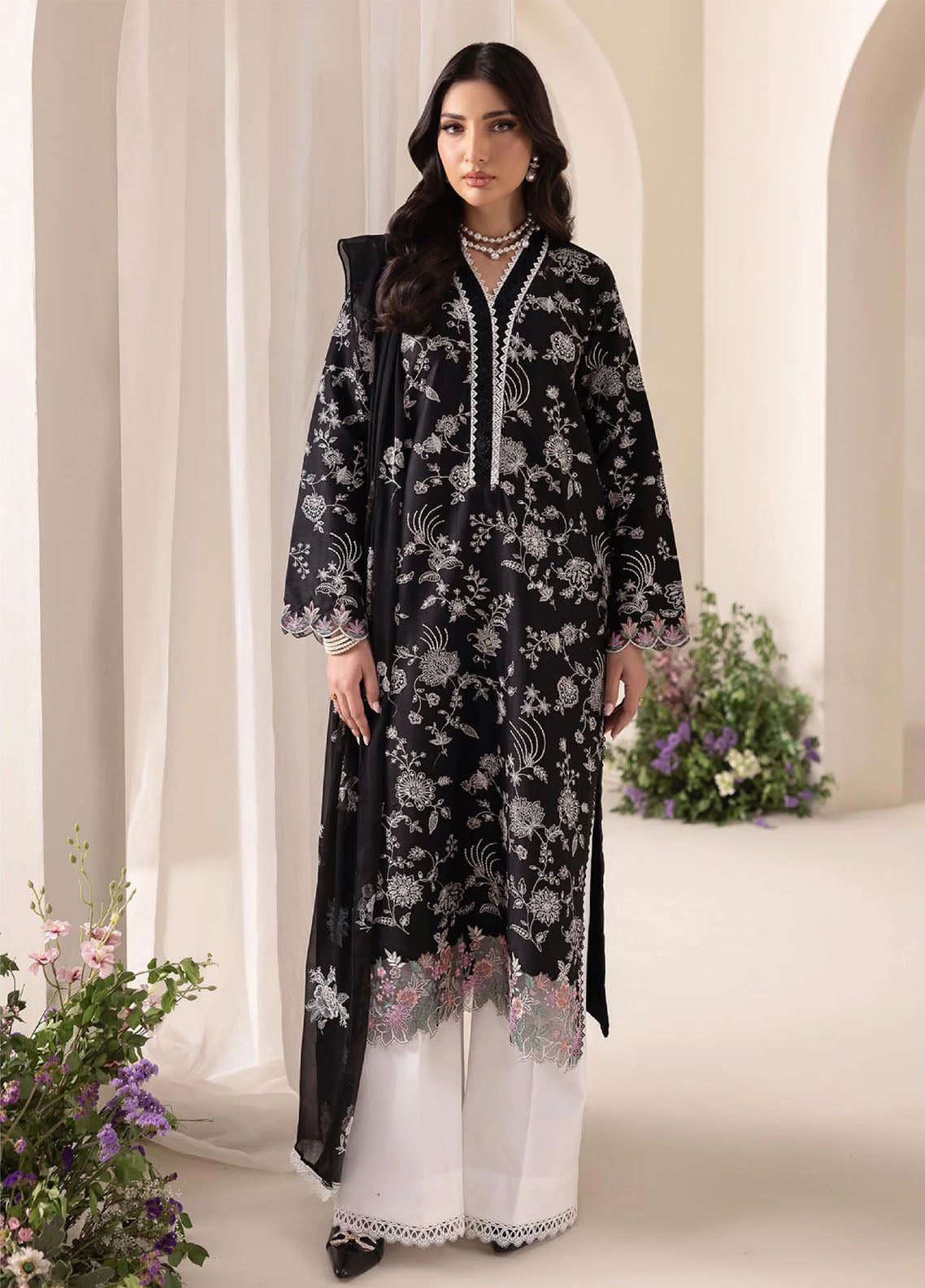 Rajbari Exclusive Embroidered Lawn 3 Piece Unstitched Suit RB26EE D-10