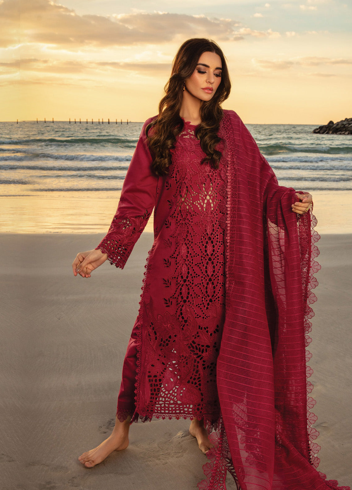 Rang Rasiya Premium Embroidered Lawn 3 Piece Unstitched Suit RR25PS D-RR-13 ALAYA
