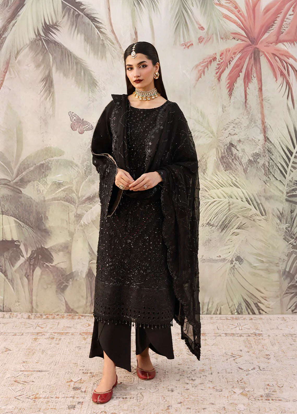 Romansiyyah By Emaan Adeel Embroidered Chiffon 3 Piece Unstitched Suit EA25RLF D-ZAREENAH