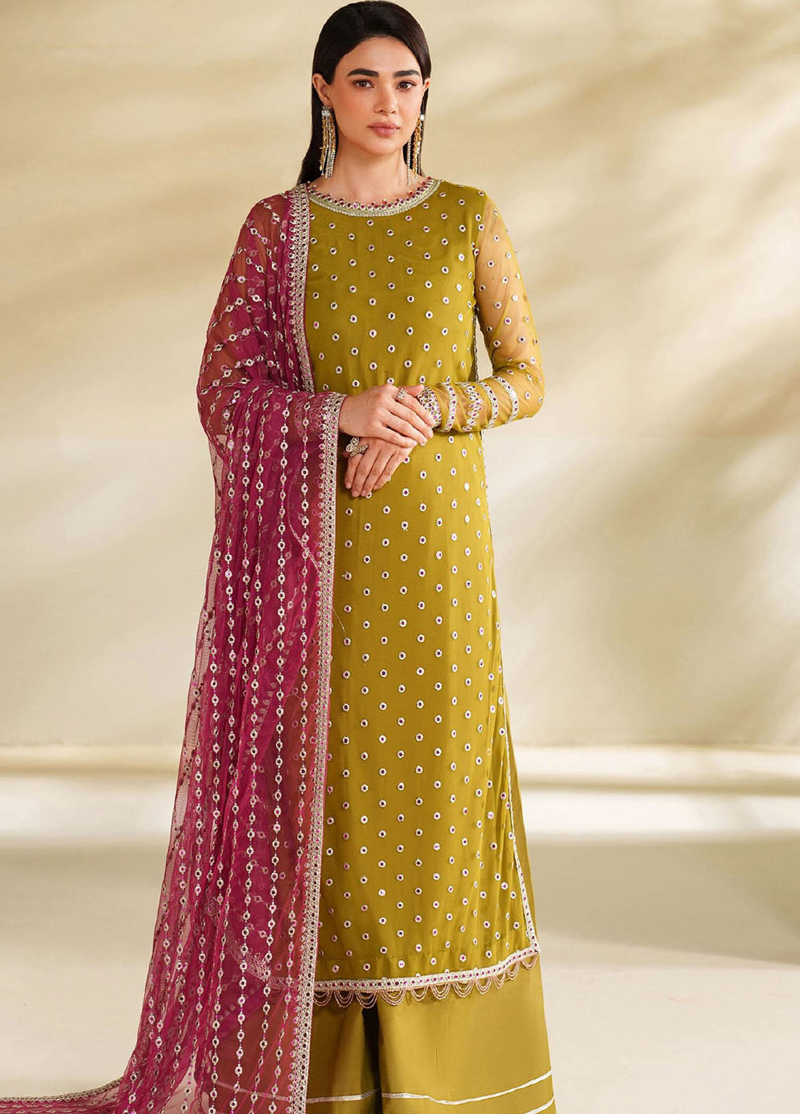 Roohi By Zarif Formal Embroidered Net 3 Piece Unstitched Suit ZF25RF D-RFE-05 JANEER