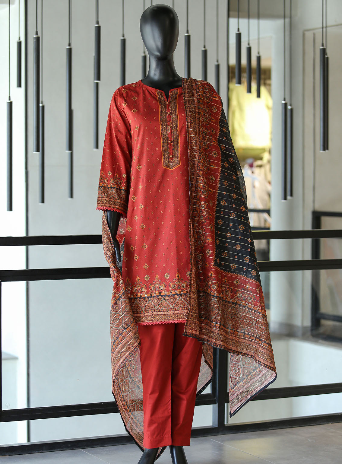 Royal Fashion Digital Printed Lawn 3 Piece Stitched Suit - RF24DPL BS-03