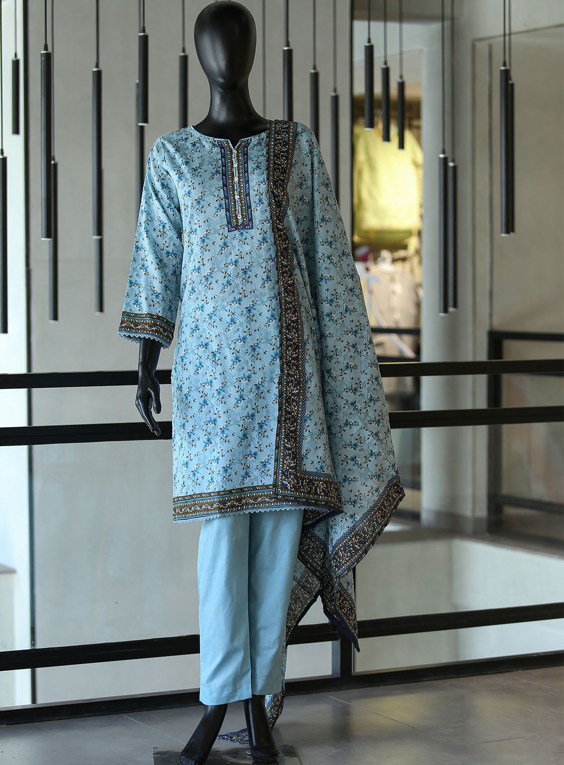 Royal Fashion Digital Printed Lawn 3 Piece Stitched Suit - RF24DPL BS-10