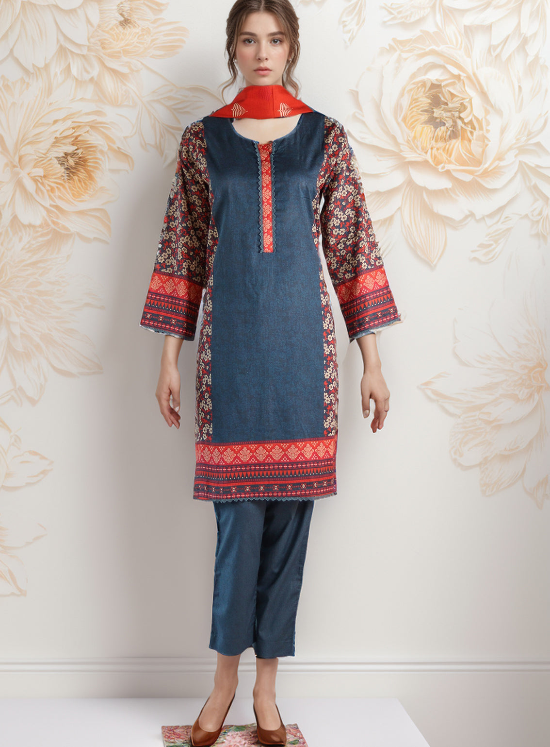 Royal Fashion Digital Printed Lawn 3 Piece Stitched Suit RF24DPL D-10