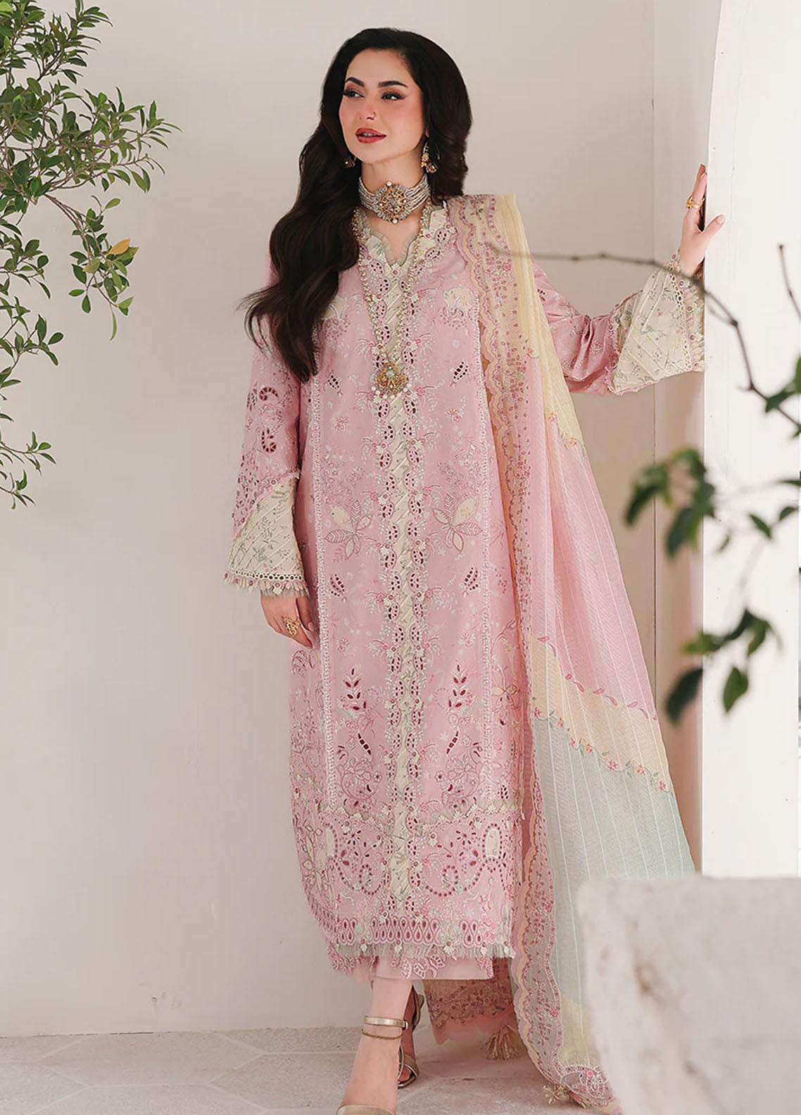Sahil By Qalamkar Luxury Embroidered Lawn 3 Piece Unstitched Suit QLM26SLL D-SA-09 HANIYA