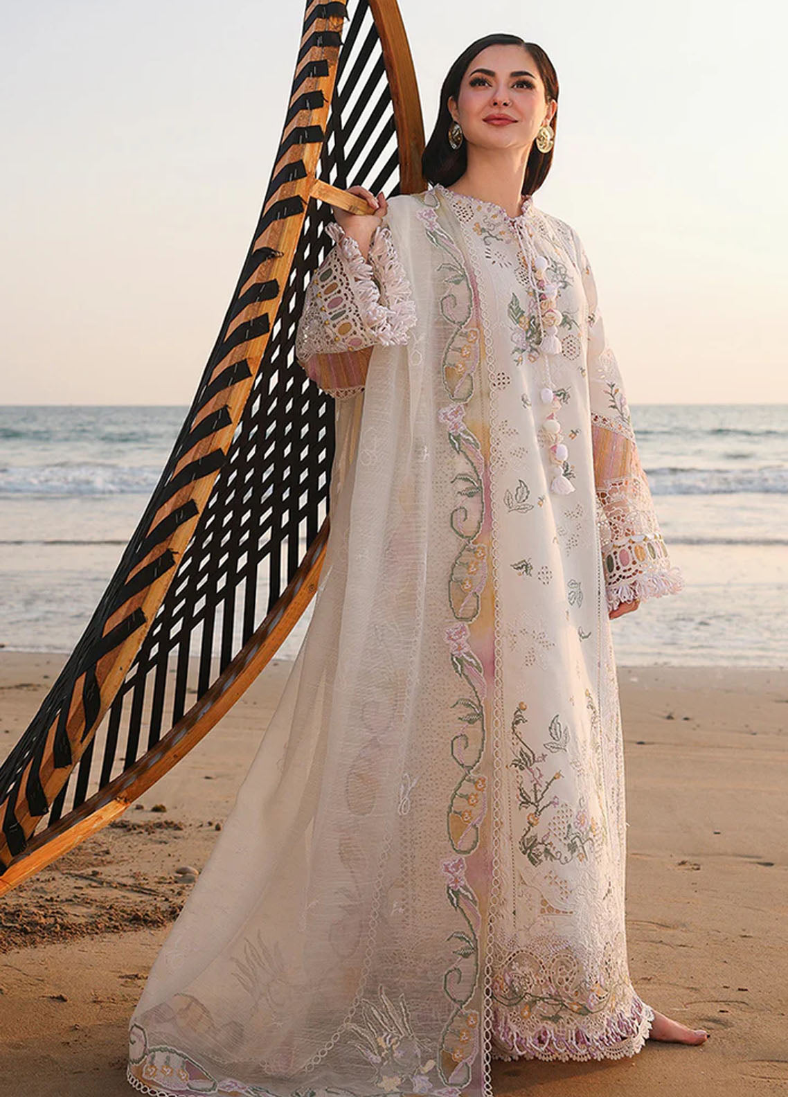 Sahil By Qalamkar Luxury Embroidered Lawn 3 Piece Unstitched Suit QLM26SLL D-SA-10 ILARA