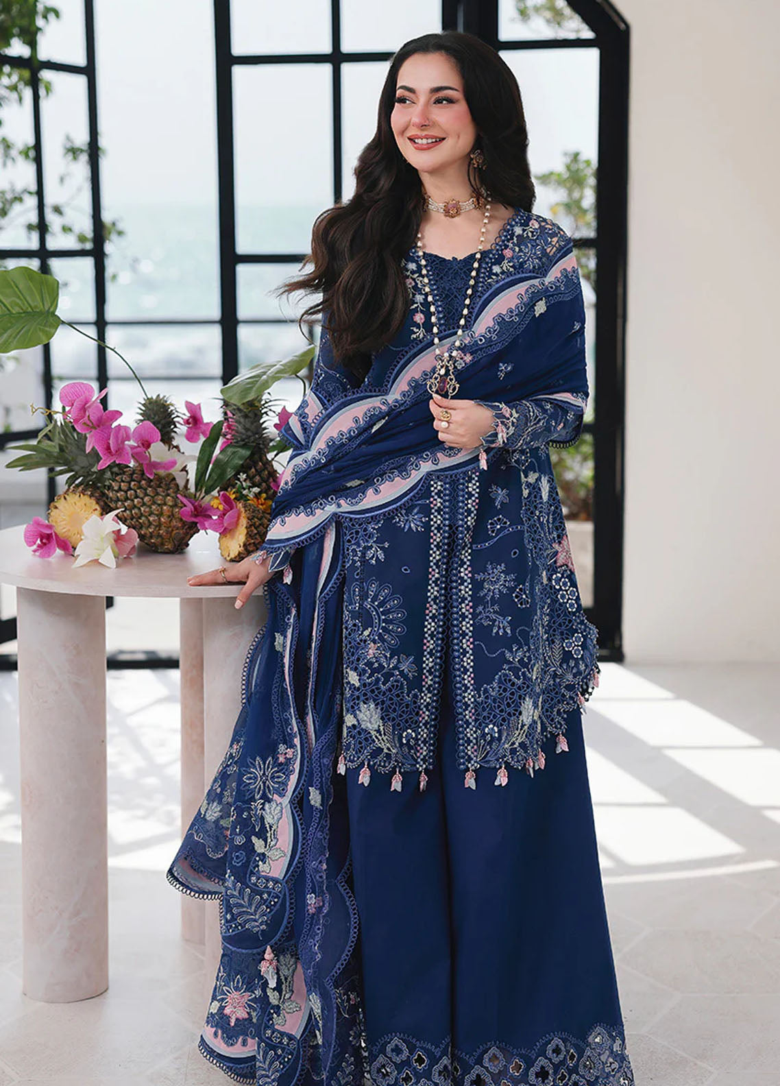 Sahil By Qalamkar Luxury Embroidered Lawn 3 Piece Unstitched Suit QLM26SLL D-SA-16 ESMA