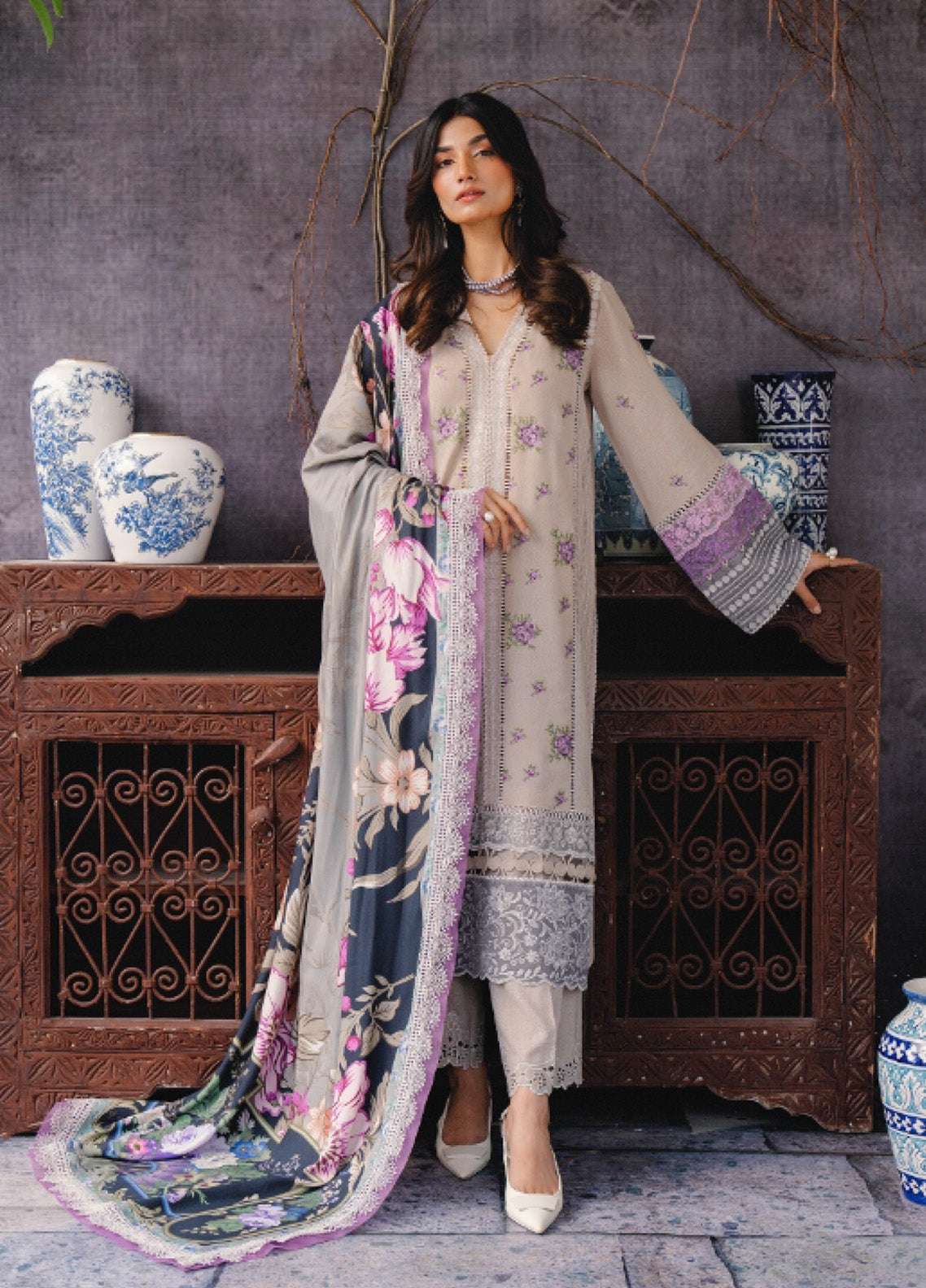 Saira Rizwan Premium Winter Embroidered Karandi 3 Piece Unstitched Suit SR24PW REVE-06