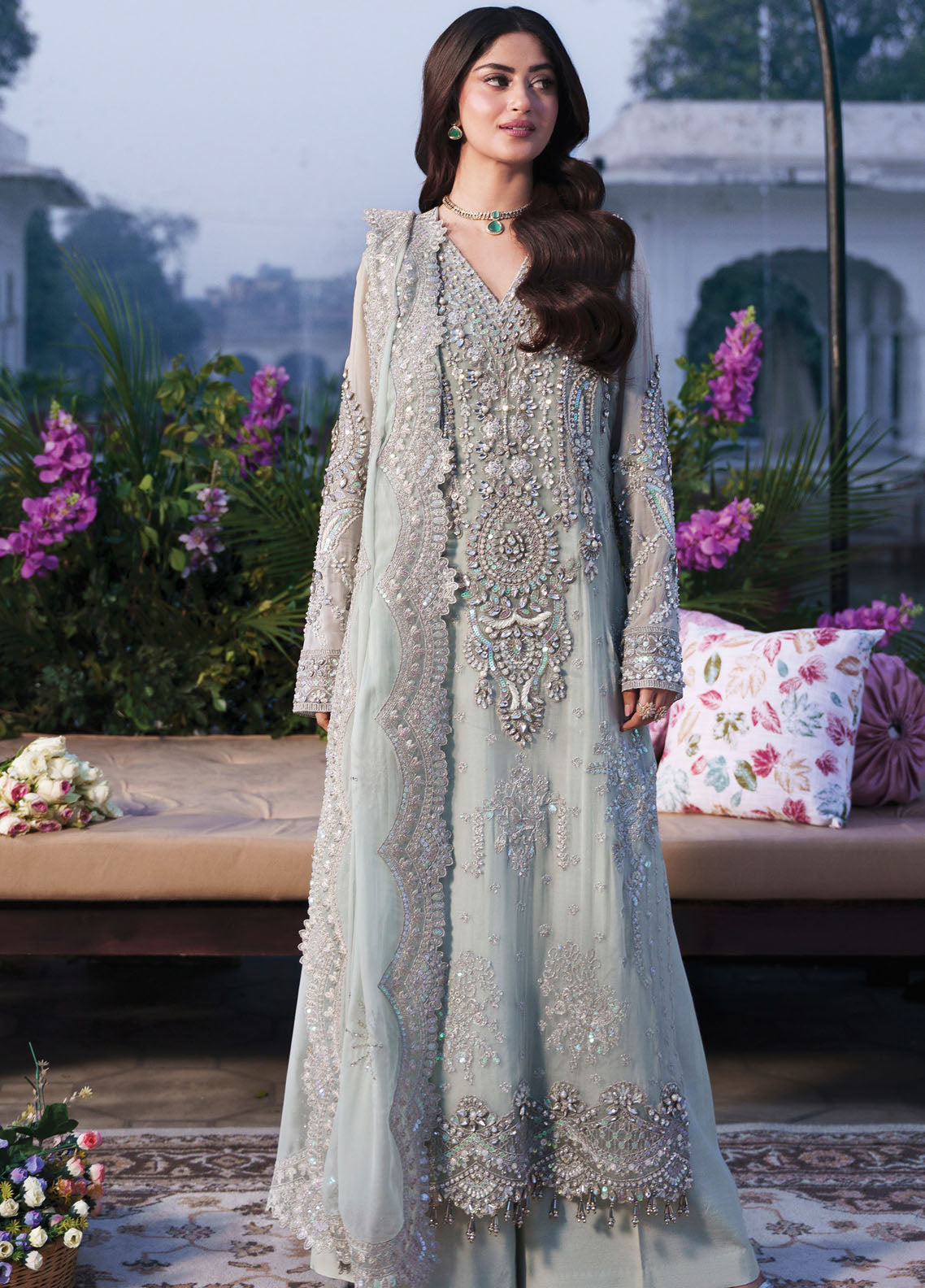 Sajal By Imrozia Premium Embroidered Organza 3 Piece Unstitched Suit IM26SV2 D-I-264 CHAMAK