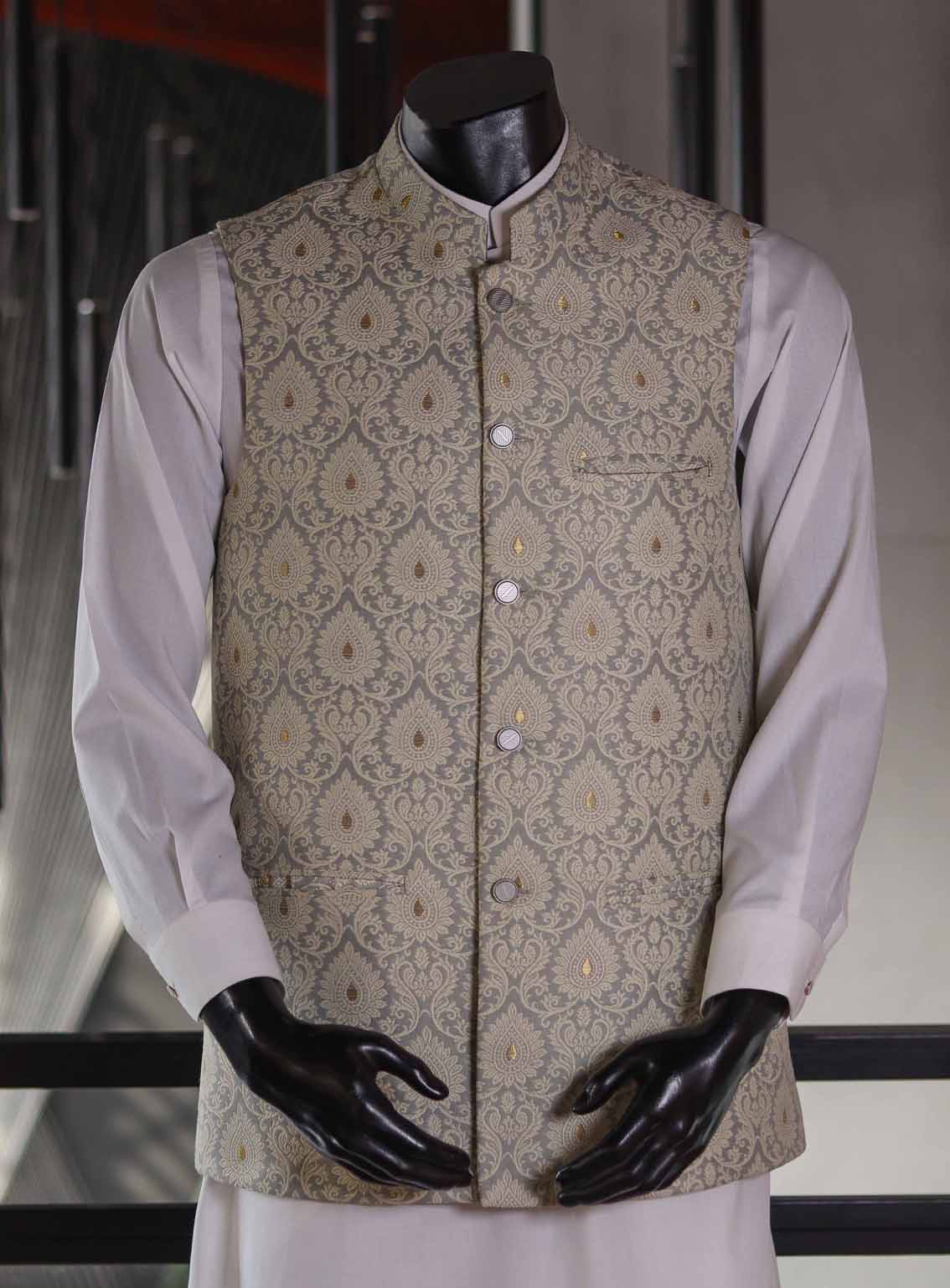 Sami Saeed Designer Cotton Stitched Waistcoat SS25DVC D-4789-LG