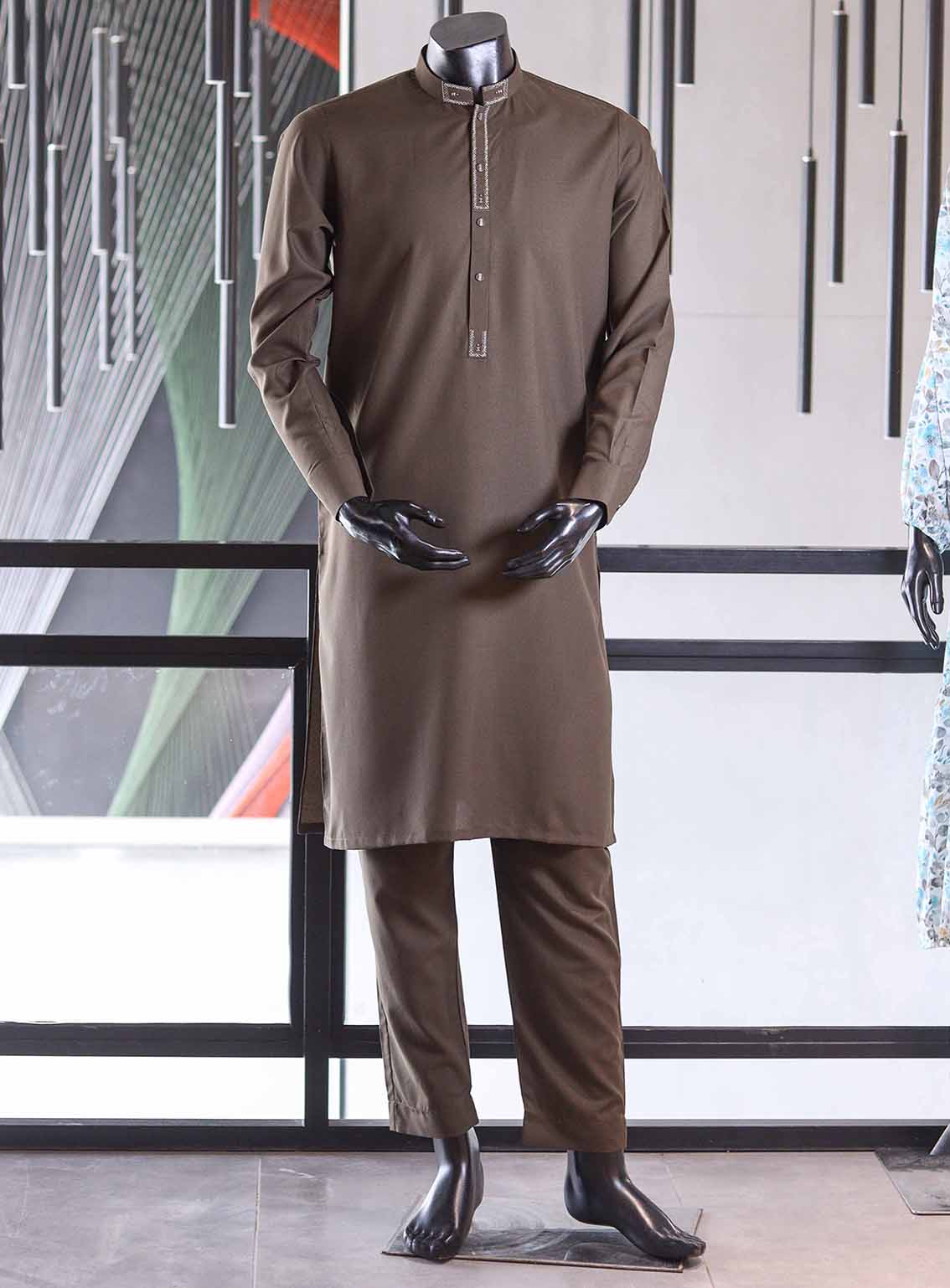 Sami Saeed Embroidered Wash & Wear Men's Stitched Kurta Pajama SS25KP D-139012 MOON