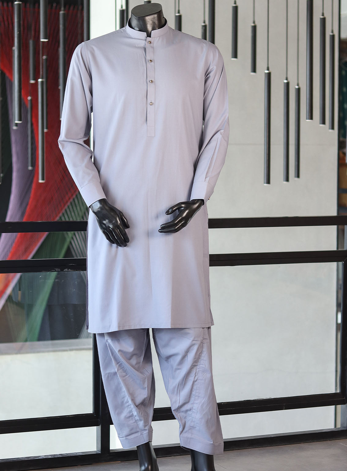 Sami Saeed Men's Plain Kameez Shalwar - SS24EBC GRY