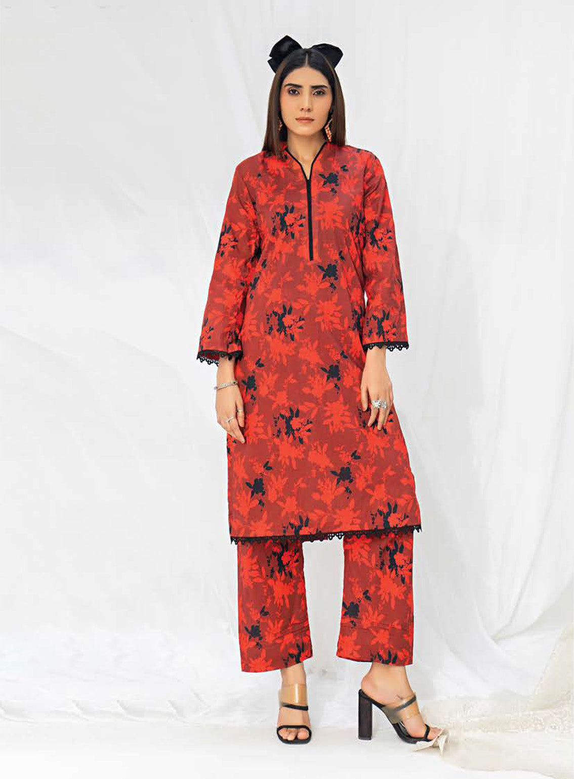 Sana & Samia By Lala Textile Digital Airjet Printed Cambric 2 Piece Unstitched Suit LT24S&S LS-097 RUBY