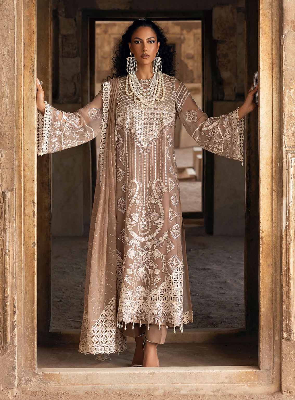 Sardinia Embroidered Chiffon 3 Piece Unstitched Suit SRD25CF D-1103 DIVANI