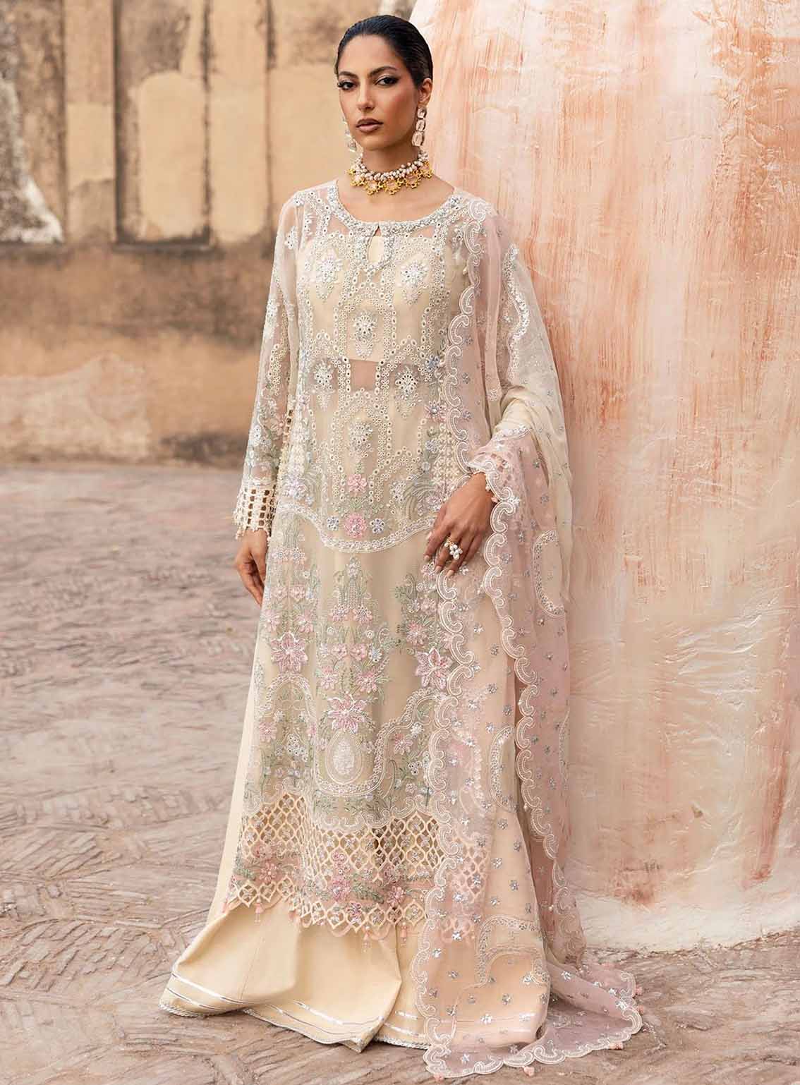 Sardinia Embroidered Chiffon 3 Piece Unstitched Suit SRD25CF D-1106 ZOHRA