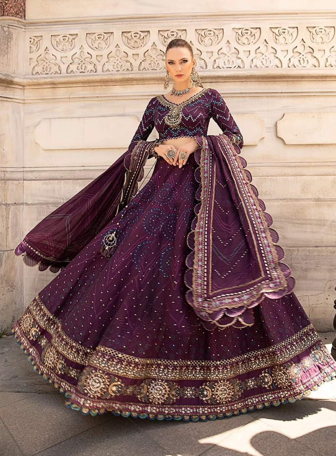 Sateen By Maria B Embroidered Cotton Satin 3 Piece Unstitched Suit MB24S CST-802