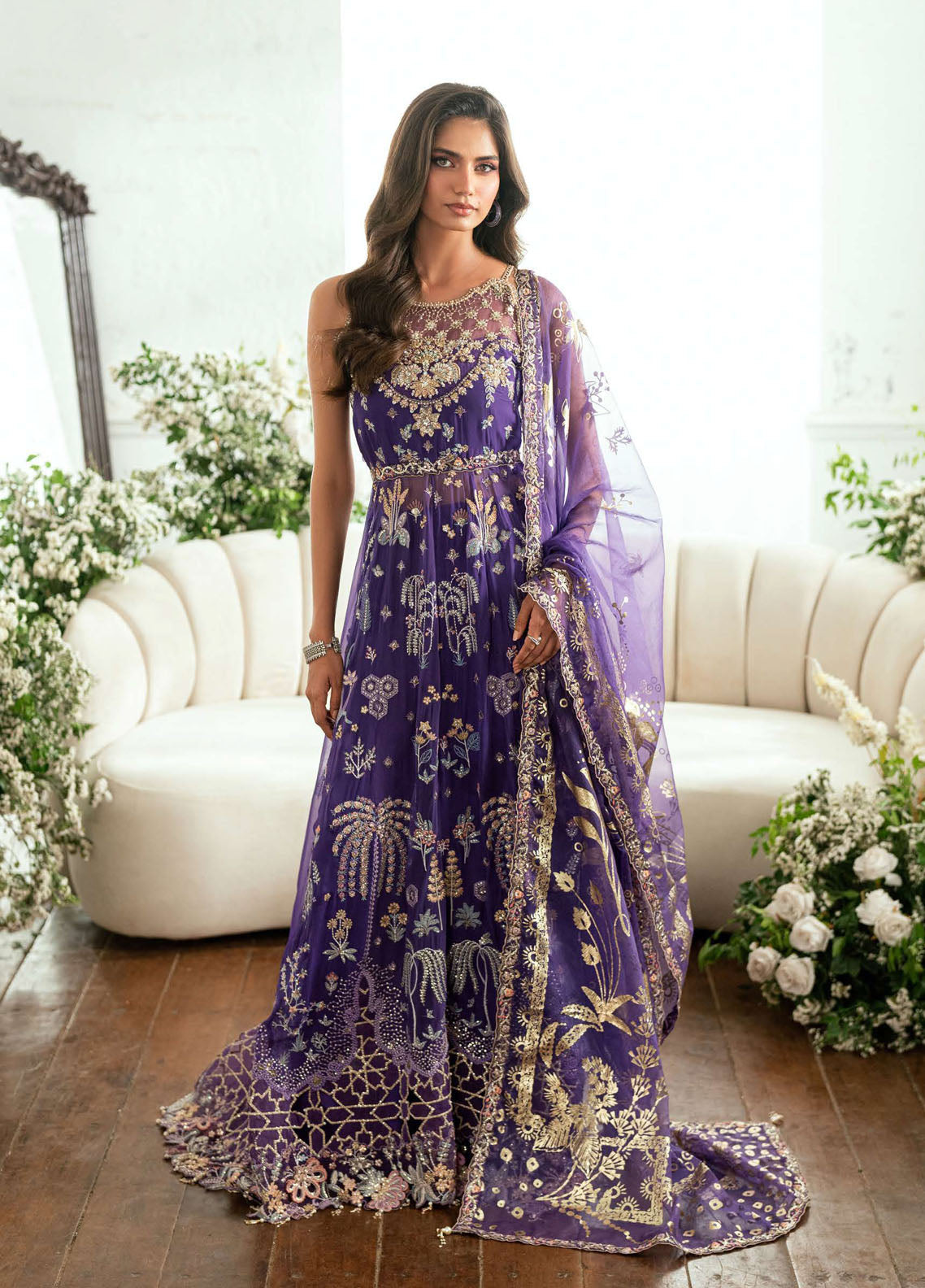 Shaam Shandar By Mushq Embroidered Chiffon 3 Piece Unstitched Suit MQ25SS D-01 TARA TAAL