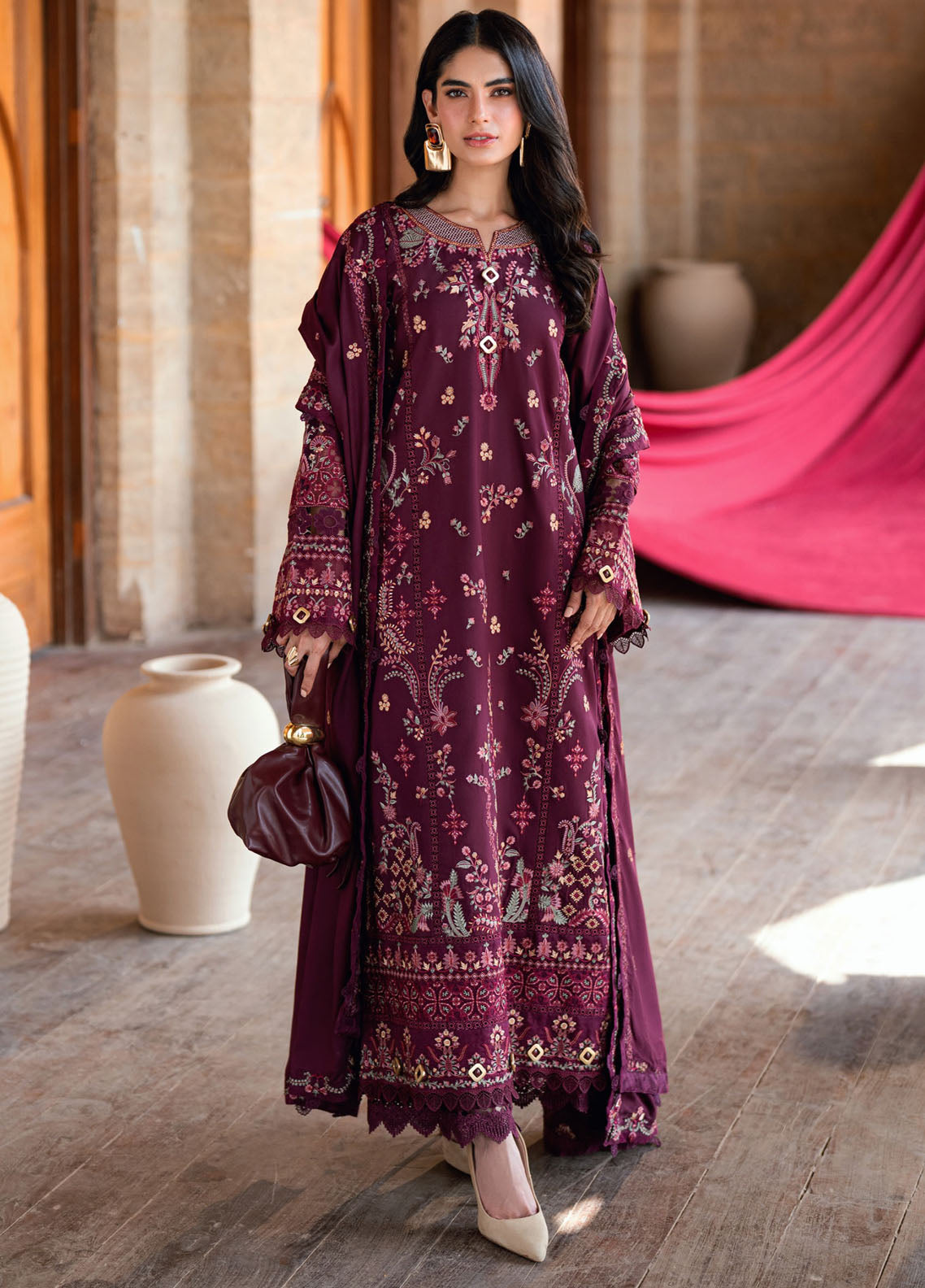 Shades Of Winter By Florent Embroidered Twill Marina 3 Piece Unstitched Suit FL25SOW D-3A