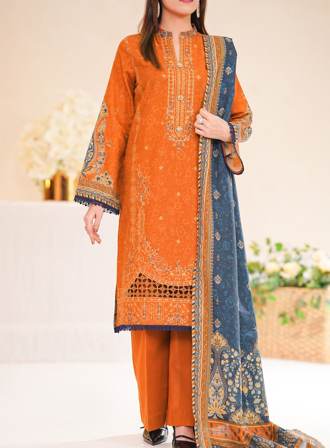 Shahkar By VS Textile Embroidered Khaddar 3 Piece Unstitched Suit VS25SEKV3 D-013