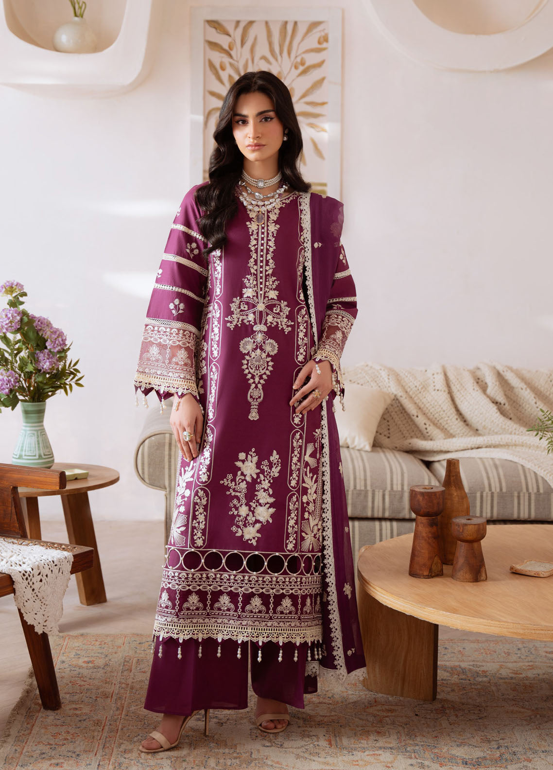 Shanaya By Mahnur Luxury Embroidered Lawn 3 Piece Unstitched Suit MN26SL D-SN-03 SHAMMEIN