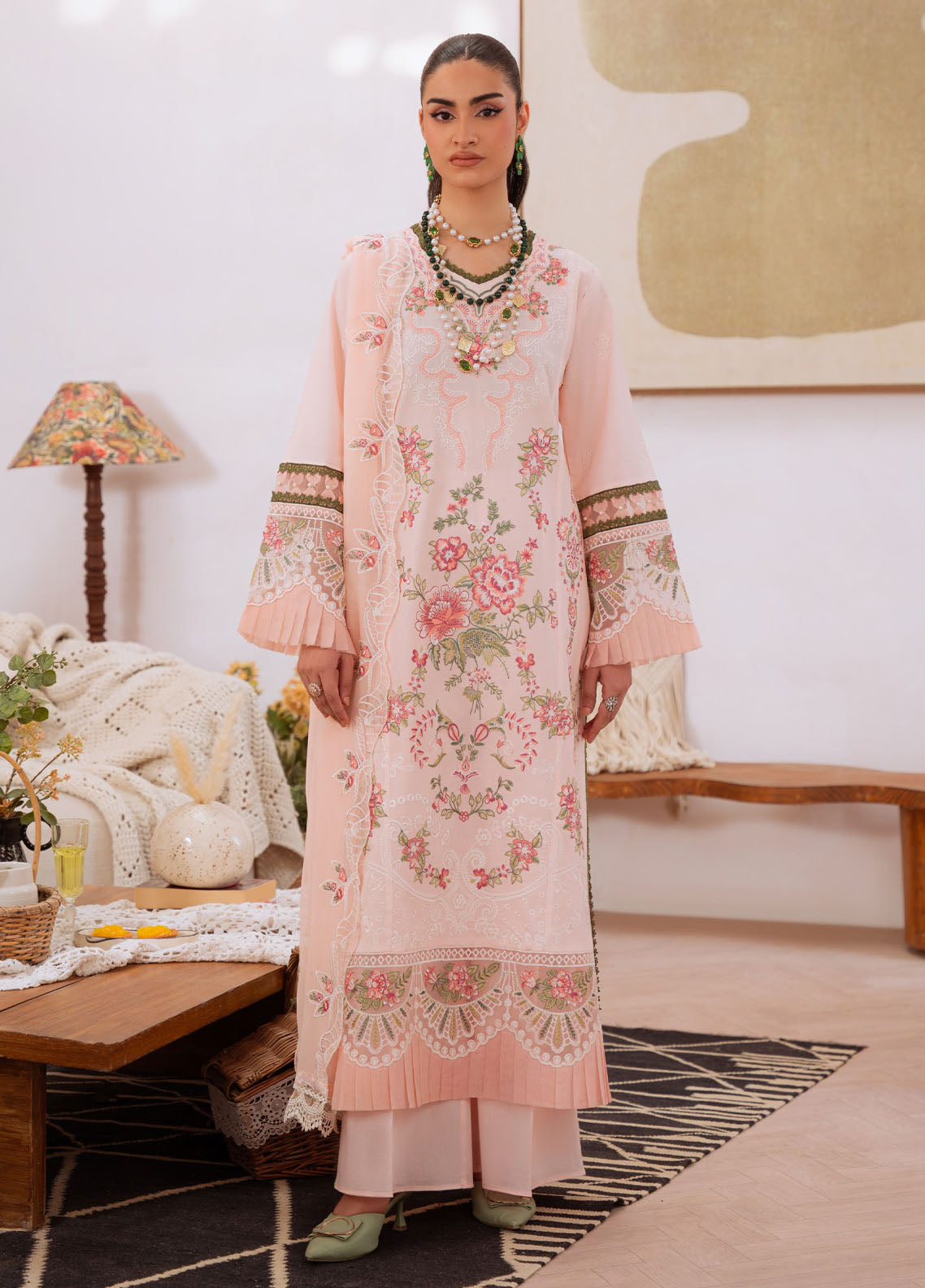 Shanaya By Mahnur Luxury Embroidered Lawn 3 Piece Unstitched Suit MN26SL D-SN-10 ALAYA