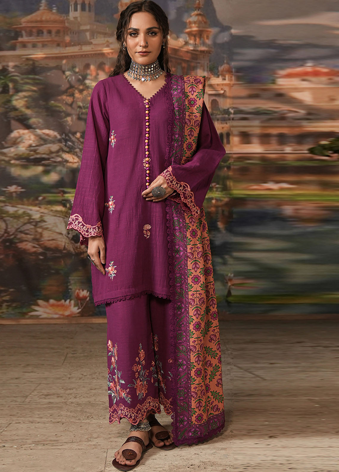 Signature By Zellbury Embroidered Khaddar 3 Piece Unstitched Suit WUW24E30487