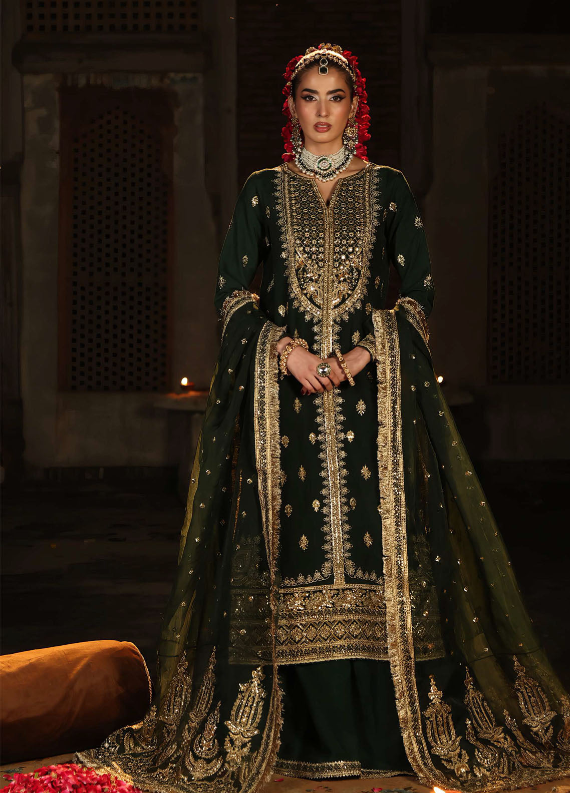 Singhar By Saad Shaikh X Meeral Premium Embroidered Raw Silk 3 Piece Unstitched Suit SSK25SPS D-1181 ZAIB