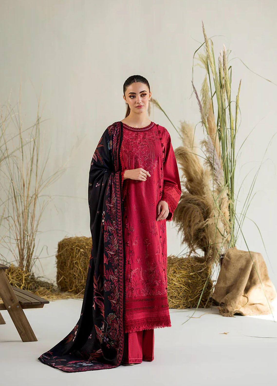 Sobia Nazir Embroidered Khaddar 3 Piece Unstitched Suit SN25WE1 D-5A