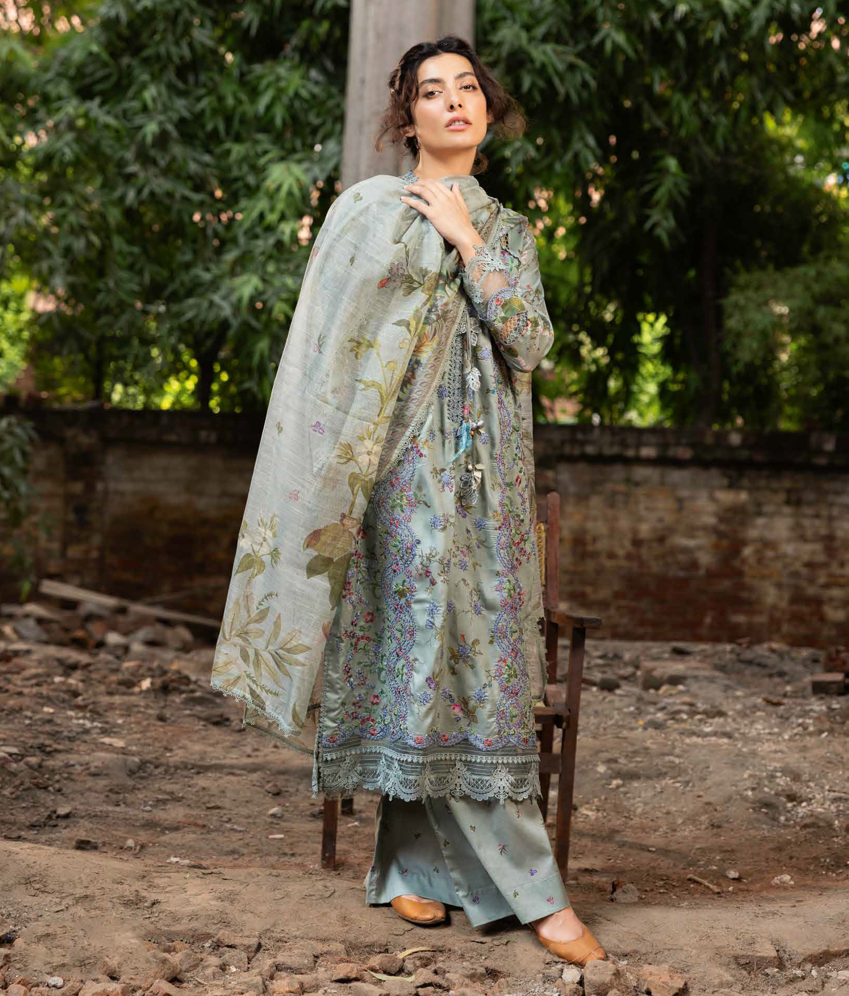 Sobia Nazir Fall Edit Embroidered Cambric 3 Piece Unstitched Suit SN24FE D-2A
