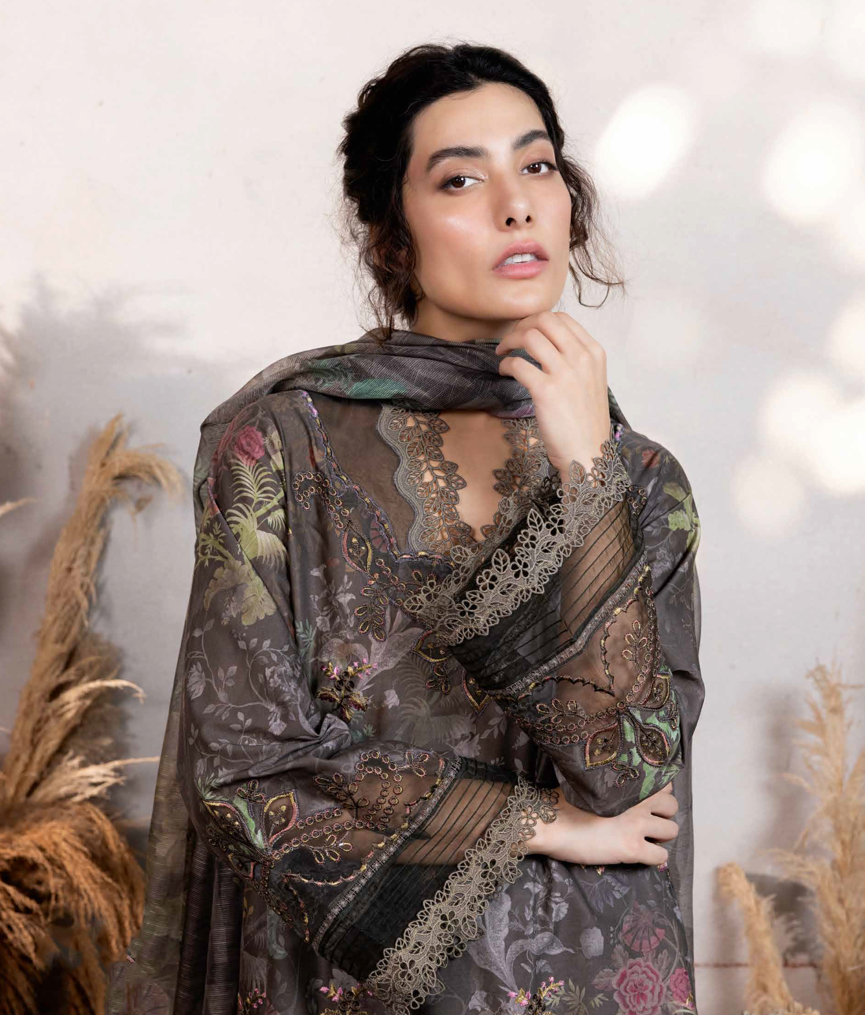 Sobia Nazir Fall Edit Embroidered Cambric 3 Piece Unstitched Suit SN24FE D-3B