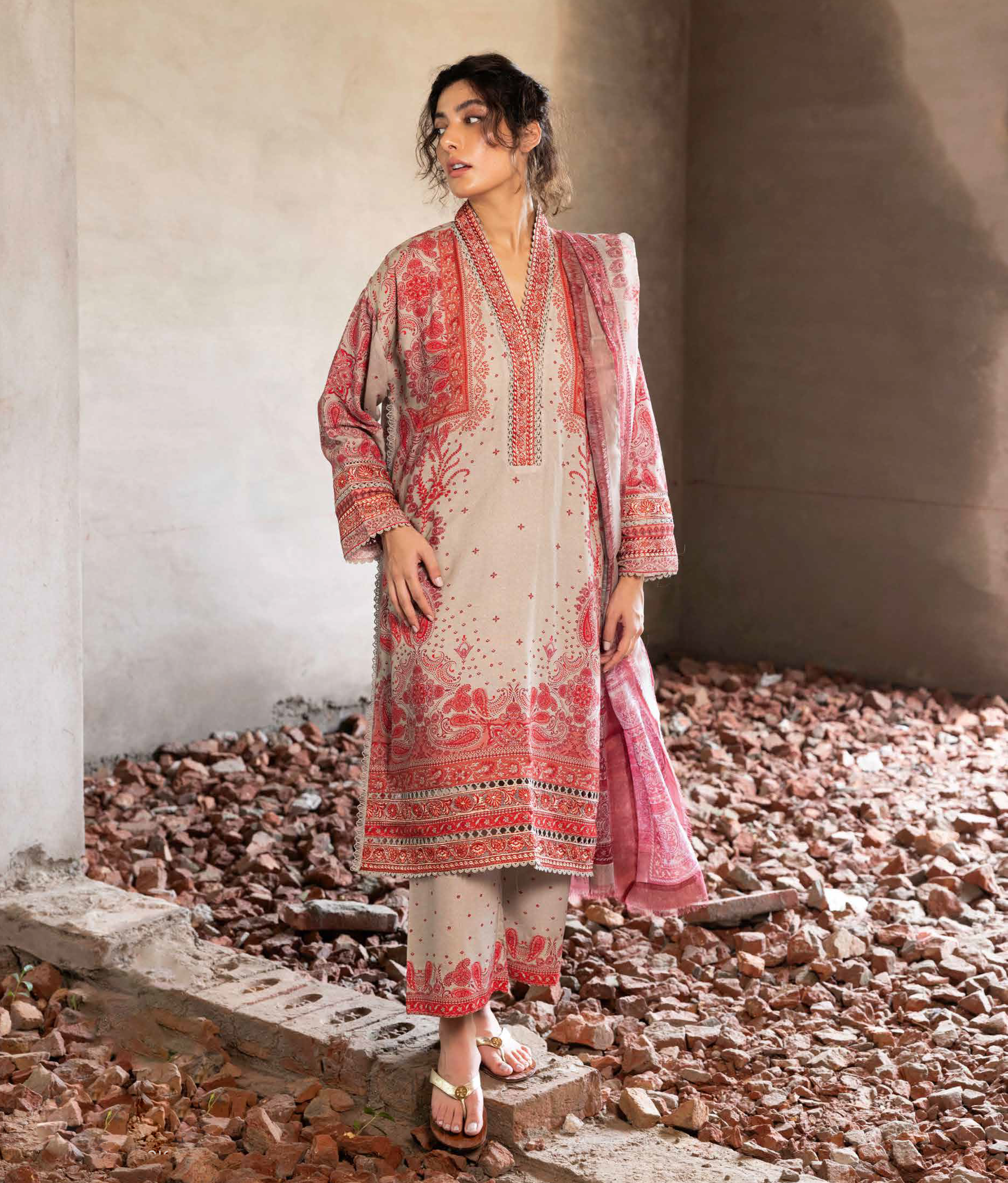 Sobia Nazir Fall Edit Embroidered Karandi 3 Piece Unstitched Suit SN24FE D-5A
