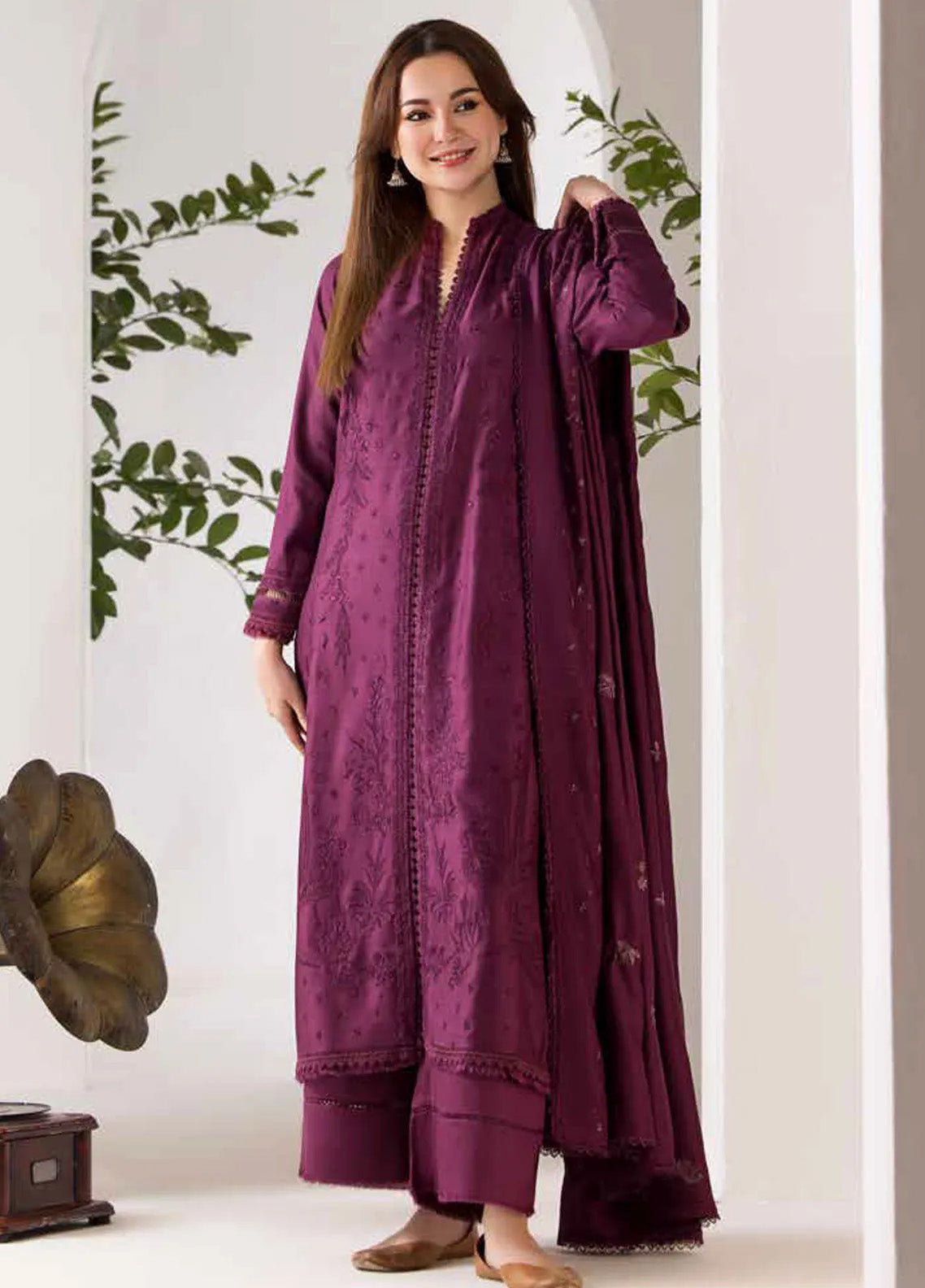 Sobia Nazir Winter Shawl Embroidered Marina 3 Piece Unstitched Suit SN24WS D-02 A