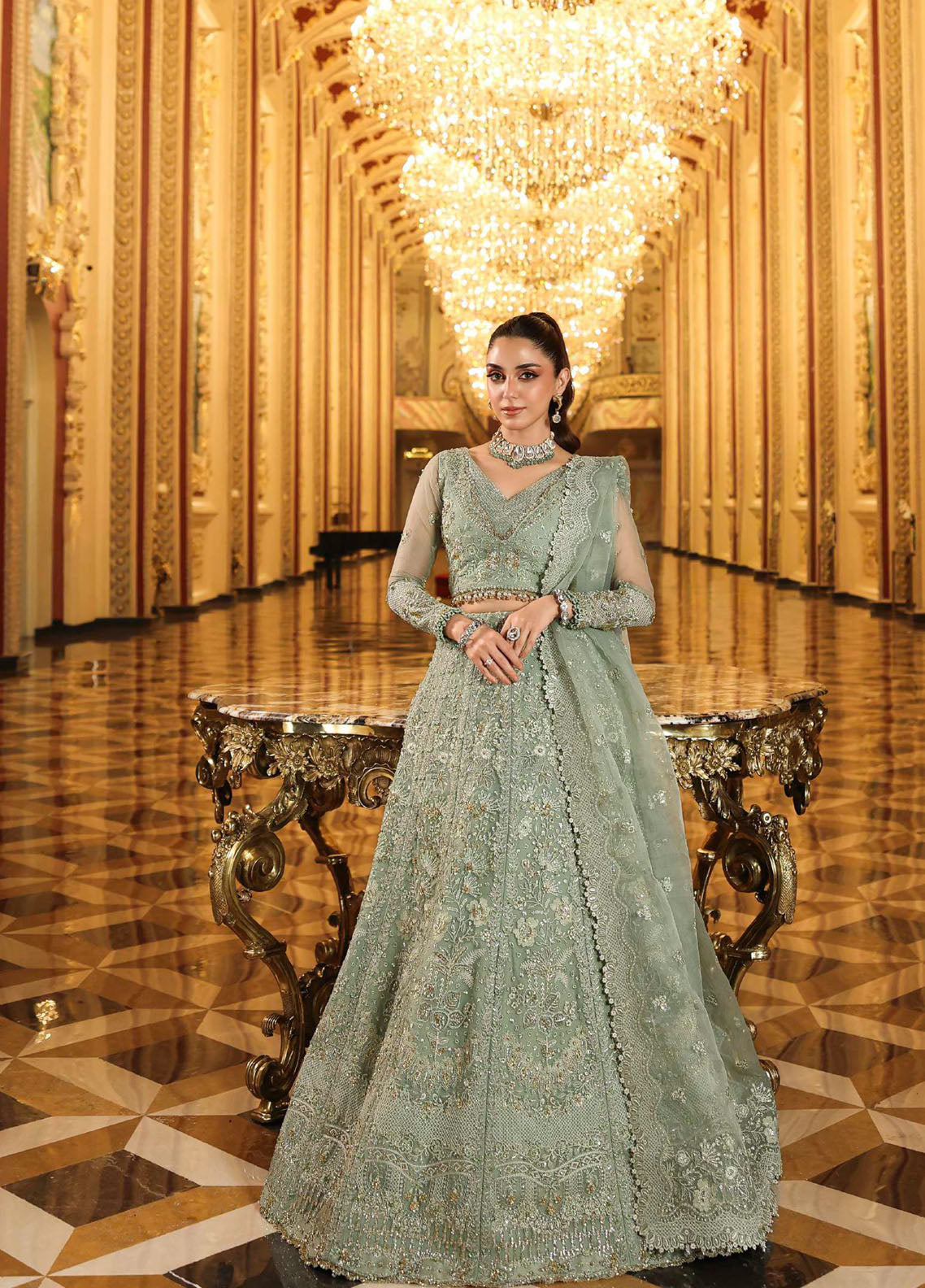 Stardom By Elaf Formal Embroidered Handwork Organza 3 Piece Unstitched Suit EF25S D-ESH-03 LIME LIGHT