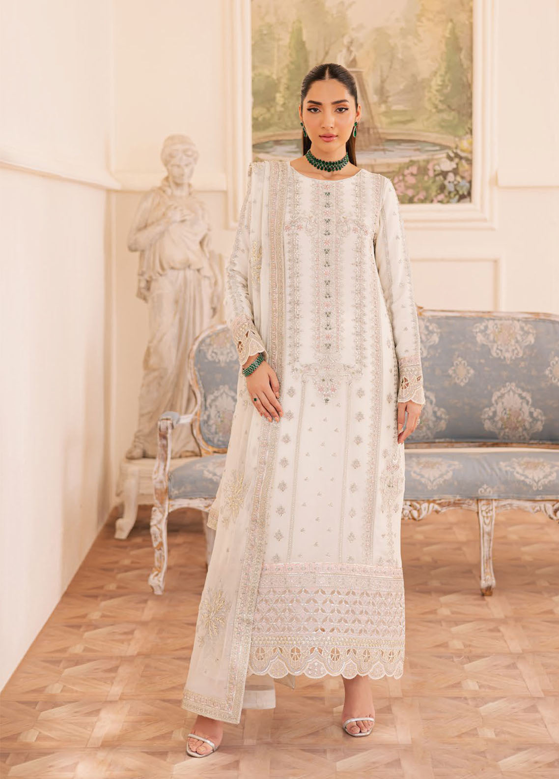 Suave By Emaan Adeel Embroidered Chiffon 3 Piece Unstitched Suit EA25SLF D-EZELLE