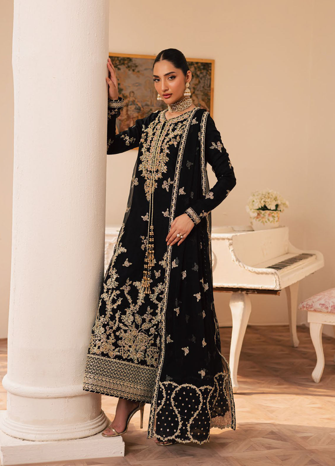 Suave By Emaan Adeel Embroidered Chiffon 3 Piece Unstitched Suit EA25SLF D-SVARA