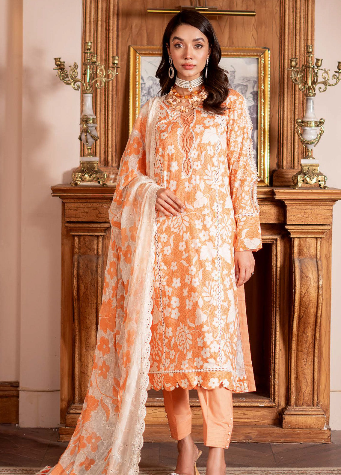 Sunshine Bloom By Alzohaib Chikankari Lawn 3 Piece Unstitched Suit AZ25SBEC D-09