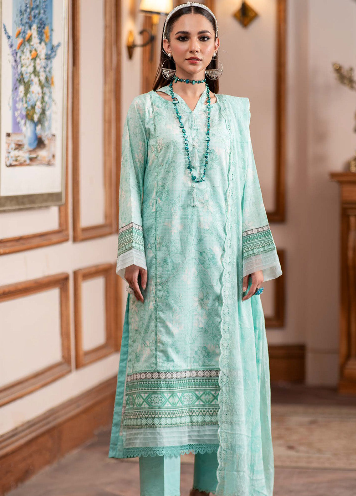 Sunshine Bloom By Alzohaib Chikankari Lawn 3 Piece Unstitched Suit AZ25SBEC D-12