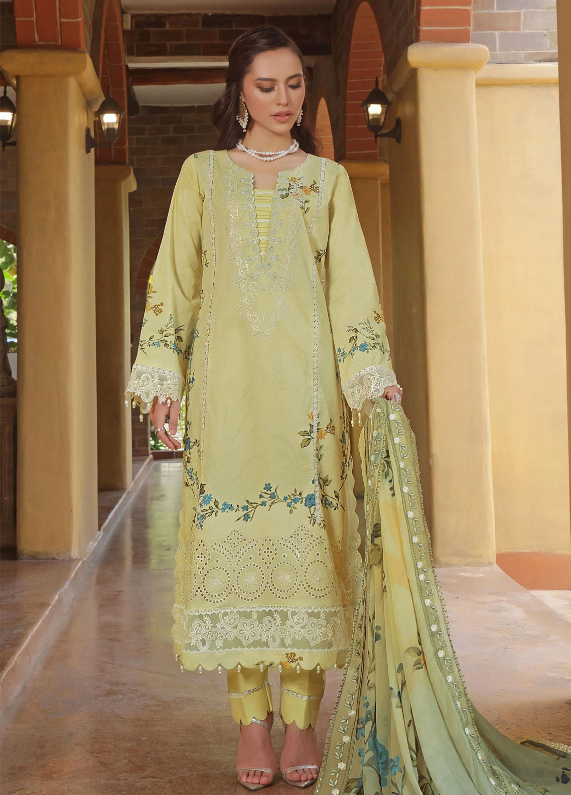 Sunshine Bloom By Alzohaib Premium Chikankari Lawn 3 Piece Unstitched Suit AZ25SSBV2 D-SBE2-02