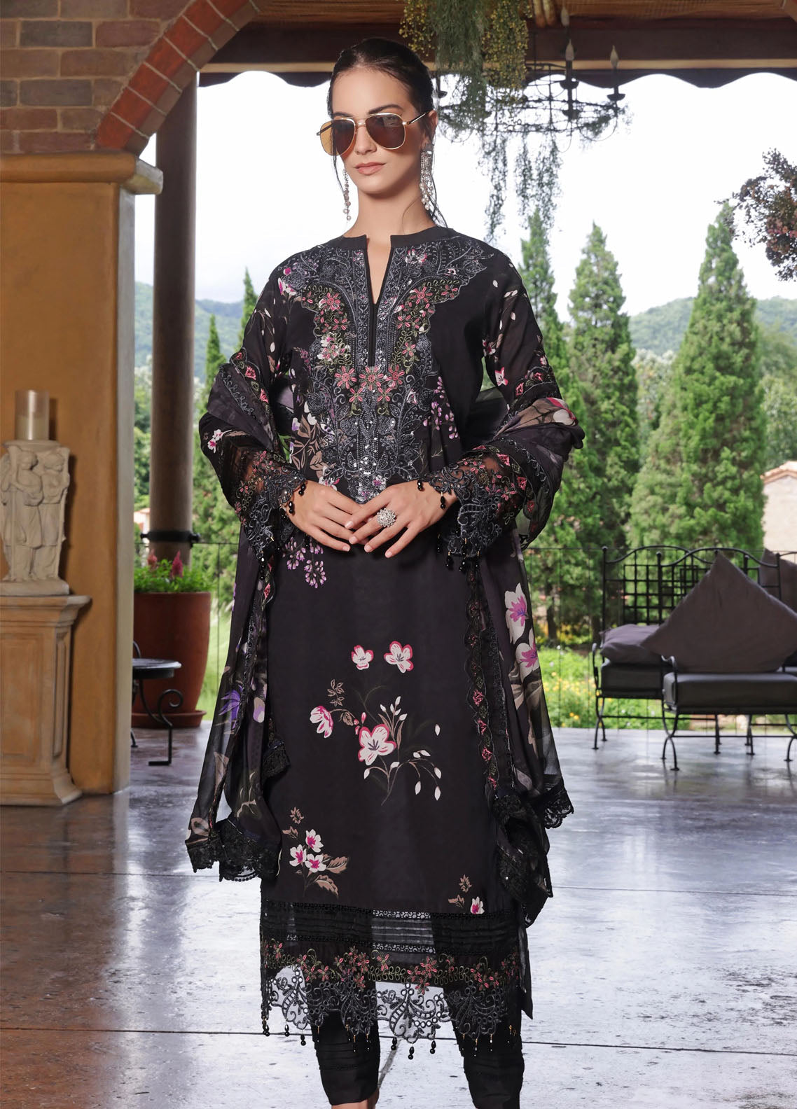 Sunshine Bloom By Alzohaib Premium Chikankari Lawn 3 Piece Unstitched Suit AZ25SSBV2 D-SBE2-03