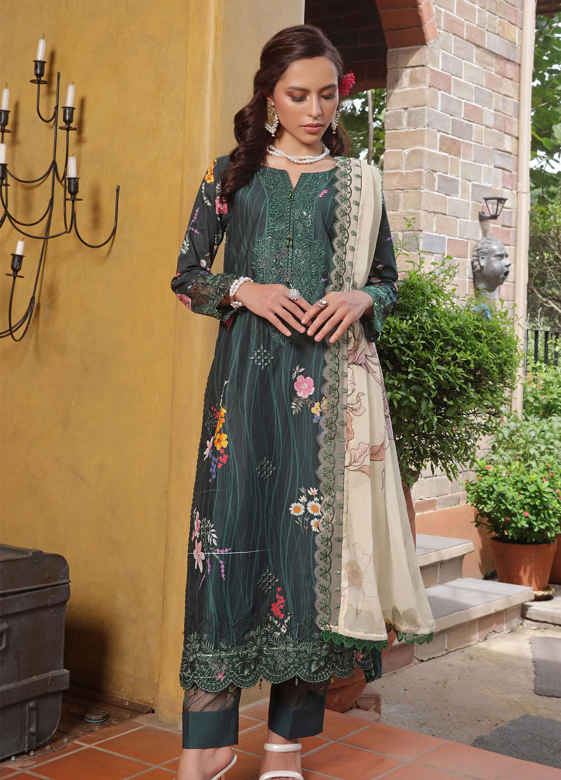 Sunshine Bloom By Alzohaib Premium Chikankari Lawn 3 Piece Unstitched Suit AZ25SSBV2 D-SBE2-07